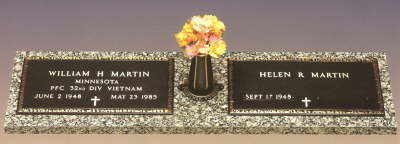 Double bronze veterans marker with service emblems