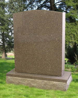 Upright granite tablet monument, 24 by 36 inches