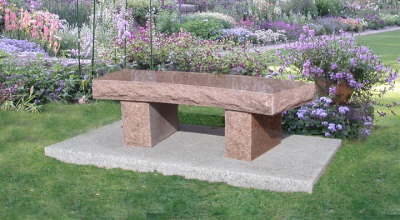 Curved granite memorial bench