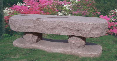 Rustic granite bench with a natural rough edge